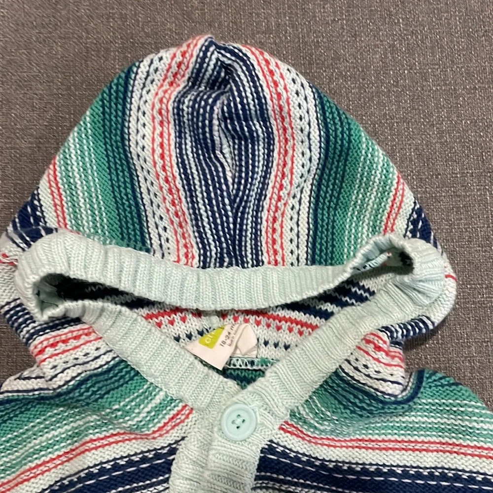 COPY - Calvin Klein Green Zip up Floral Jacket Crazy 8 Turquoise Hooded Poncho